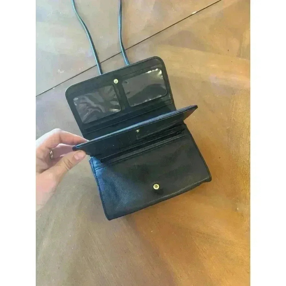 Liz Claiborne vintage crossbody handbag genuine leather trifold - Picture 5 of 9